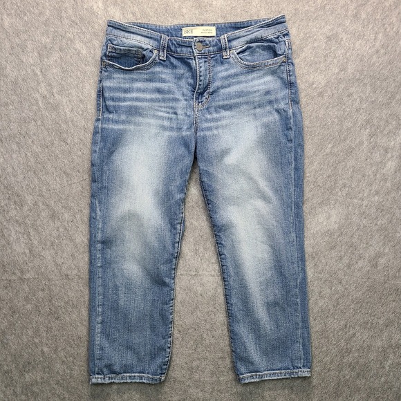 Buckle BKE Payton Capri Jeans Womens 29 (32x24) Distressed‎ Whiskering Stretch - Picture 1 of 12